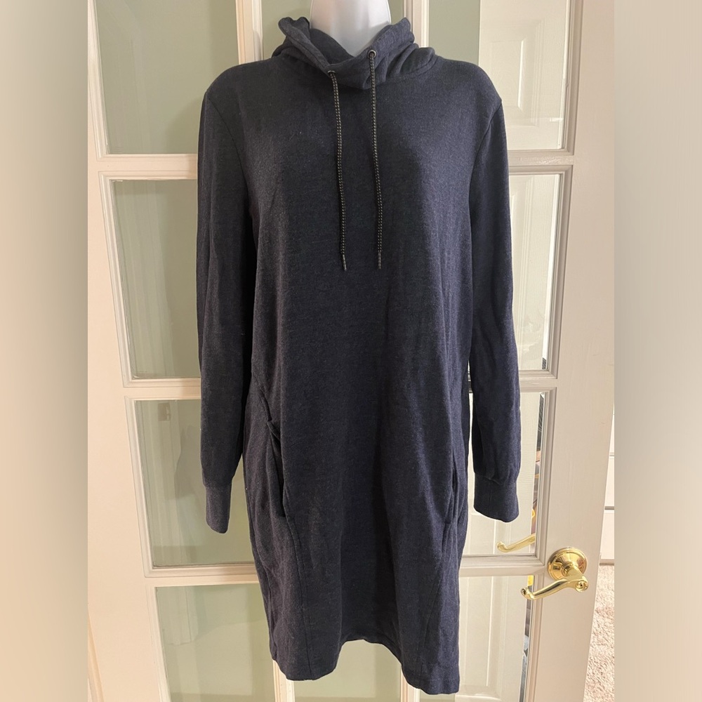 Element Eden Blue Hoodie Dress w/ Cowl Neck
